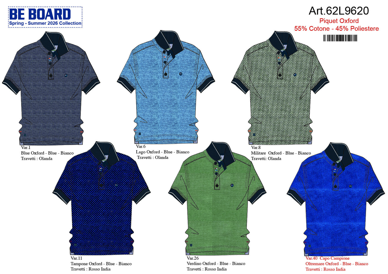 MEN'S POLO SHIRT S/M 62L9620 Tellini S.r.l. Wholesale Clothing